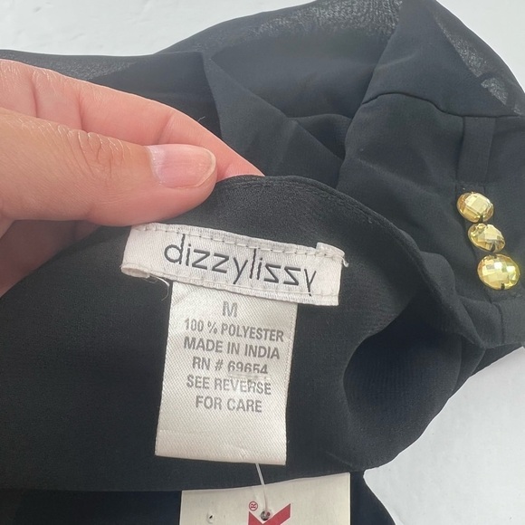 Dizzy Lizzy Sheer Blouse Ladies Size Medium New - Picture 8 of 8